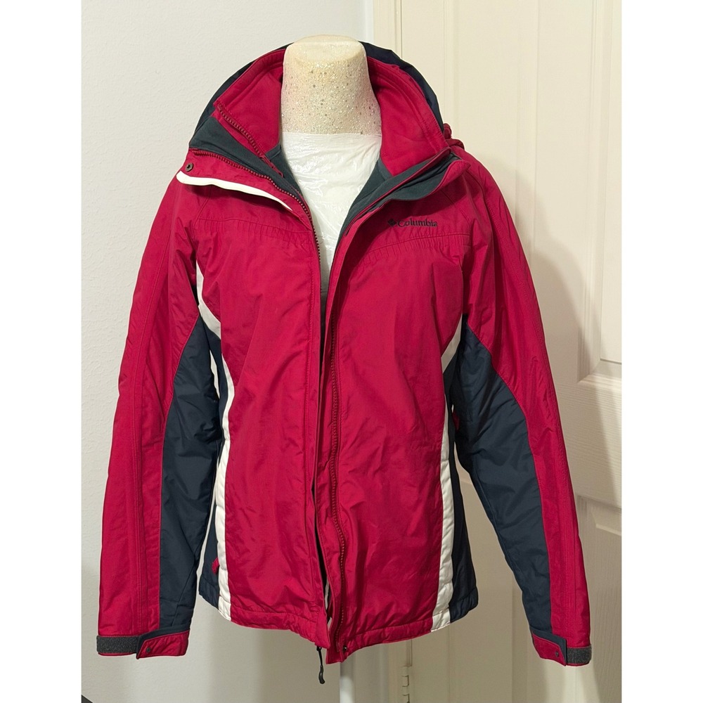 Columbia Whirlbird Women's sz M Interchange 3-in-1 Jacket Red Gray Winter